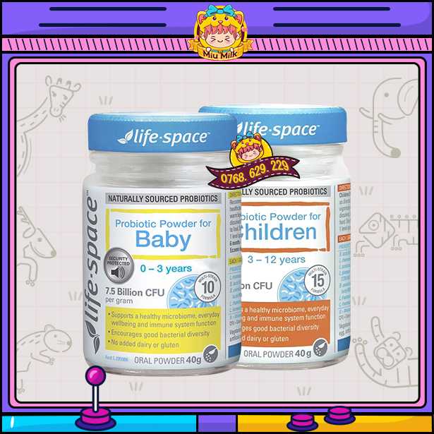 Men vi sinh úc life space probiotic powder cho bé 0m+ Úc