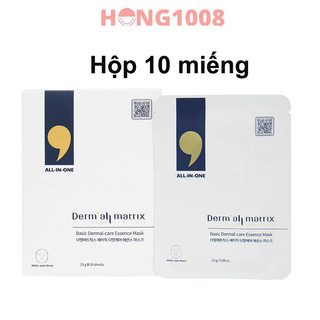 Hộp 10 miếng mặt nạ derm all matrix basic dermal care essence mask 25g dưỡng ẩm, trắng da và chống lão hóa shop hong1008