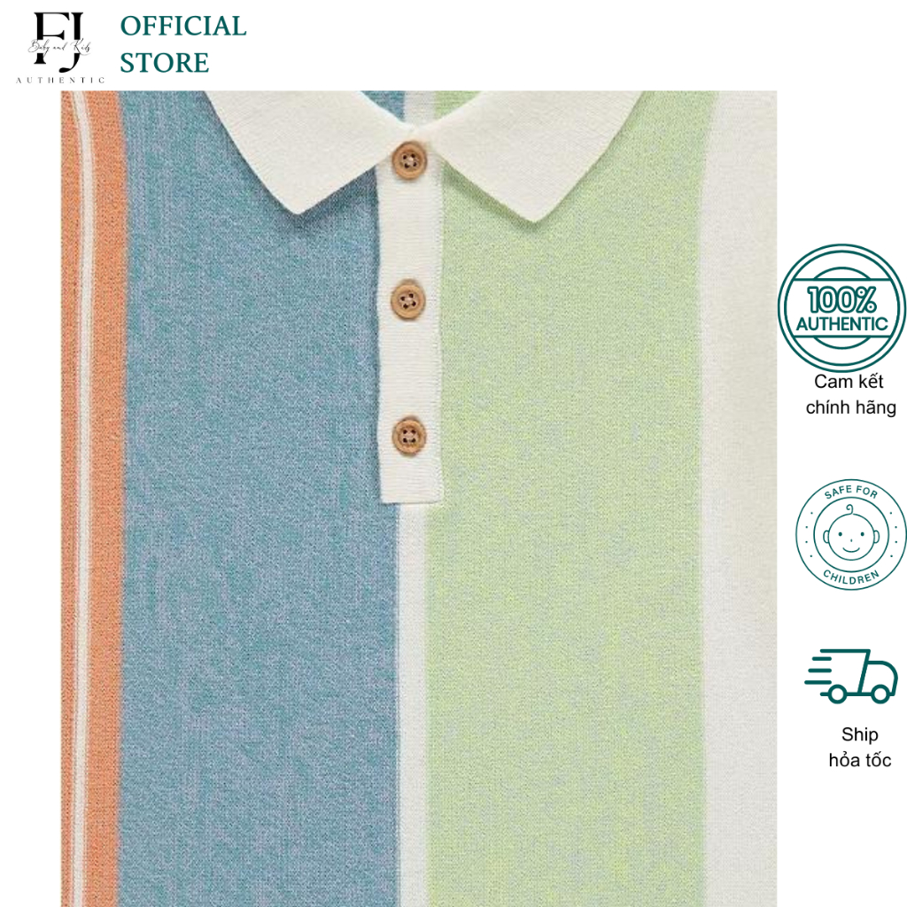 Áo phông bé trai GEORGE áo polo kẻ ngắn tay chất liệu cotton dệt kim chính hãng cho bé 1 -10 tuổi