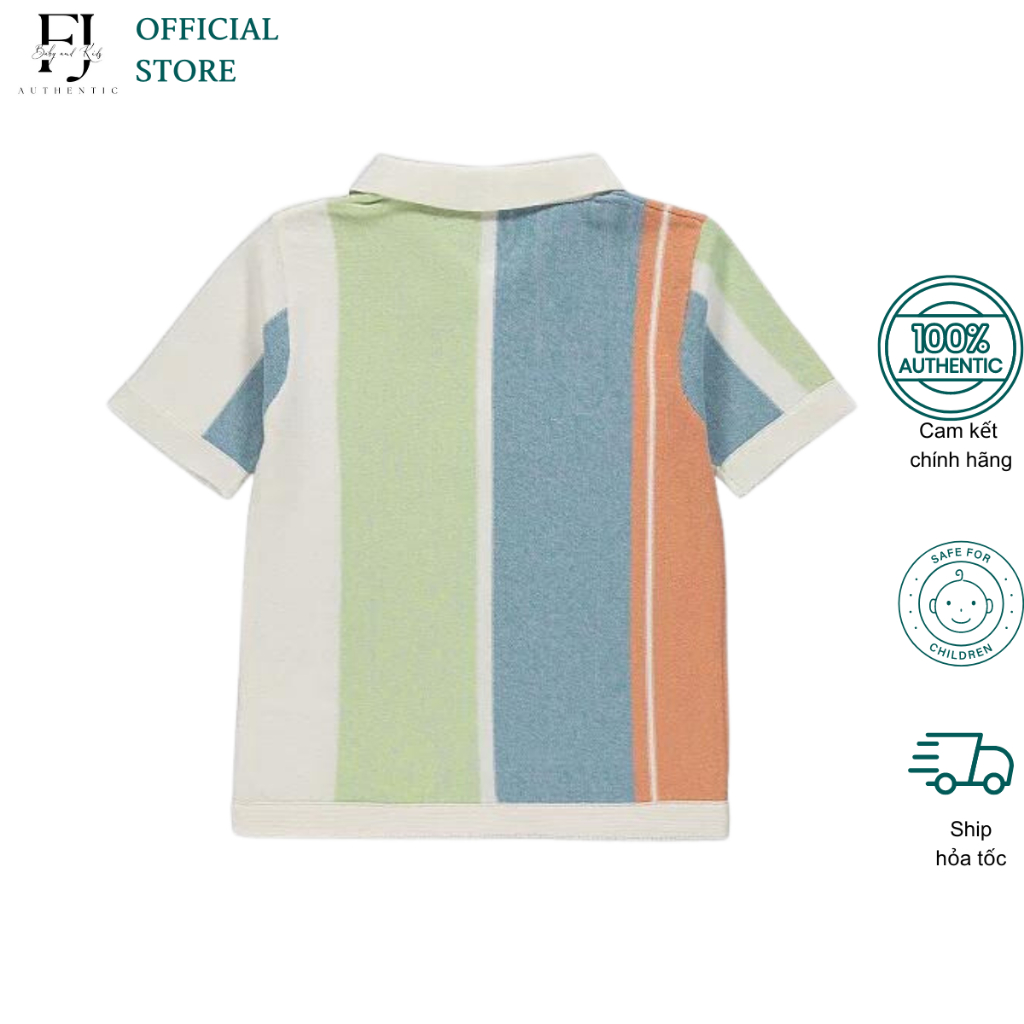 Áo phông bé trai GEORGE áo polo kẻ ngắn tay chất liệu cotton dệt kim chính hãng cho bé 1 -10 tuổi