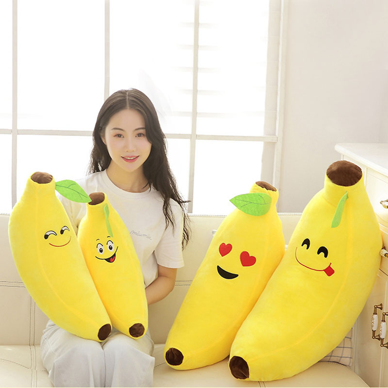 Thú gấu nhồi bông, Gối Ôm Hình Quả Chuối size 46cm, 56cm, 1m, 1m2, Siêu Dễ Thương Mềm Êm Mịn-SANBEO.VN