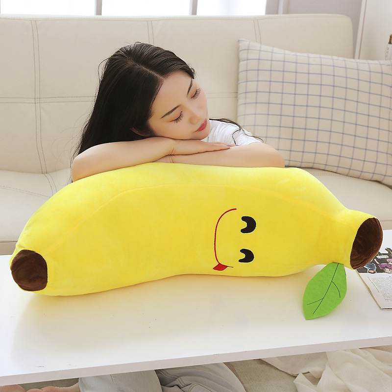 Thú gấu nhồi bông, Gối Ôm Hình Quả Chuối size 46cm, 56cm, 1m, 1m2, Siêu Dễ Thương Mềm Êm Mịn-SANBEO.VN