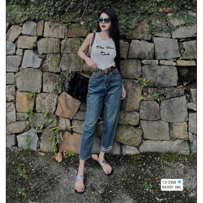 Quần baggy râu mèo lai kiểu