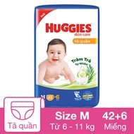 Bỉm/tã quần huggies skincare m42+6,l38+6,xl32+6,xxl28+6,xxxl22+6