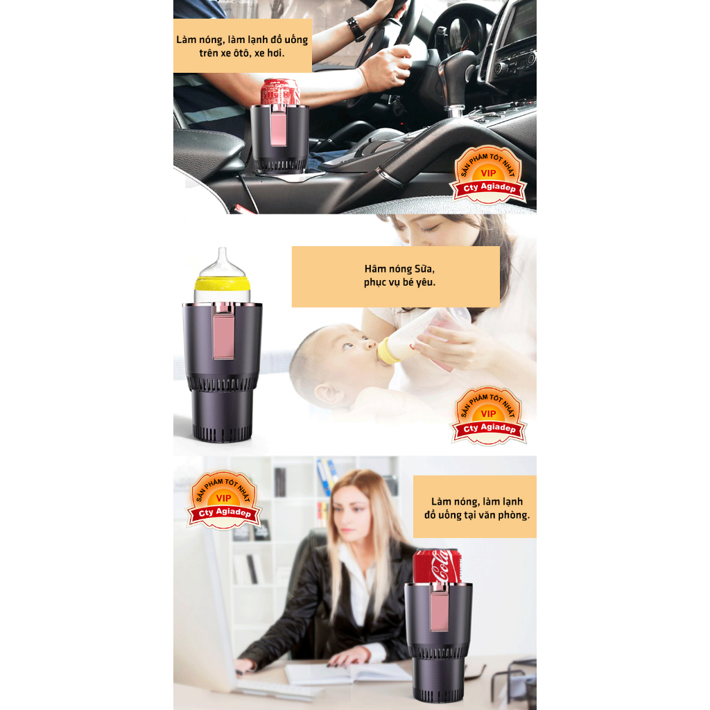 Bình LÀM LẠNH đồ uống hoặc ĐUN NÓNG NƯỚC xe hơi ô tô GIORMANI R8022 pha cafe, nấu mì