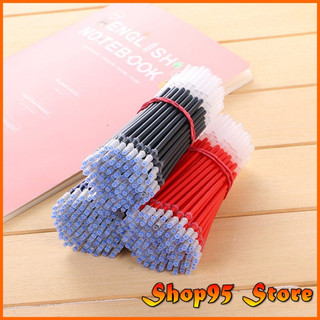 Combo 10 Ruột Bút Bi Nước Mực Gel ngòi 0.5mm mực đều nét chữ đẹp đủ màu xanh đen đỏ