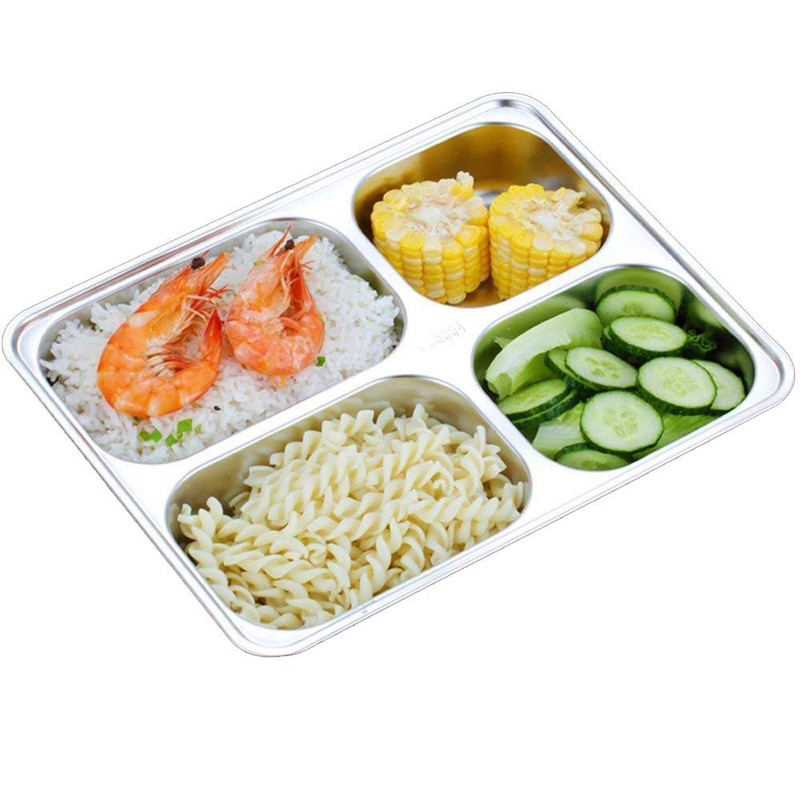 KHAY CƠM INOX 4 NGĂN HÀN QUỐC GIÁ RẺ