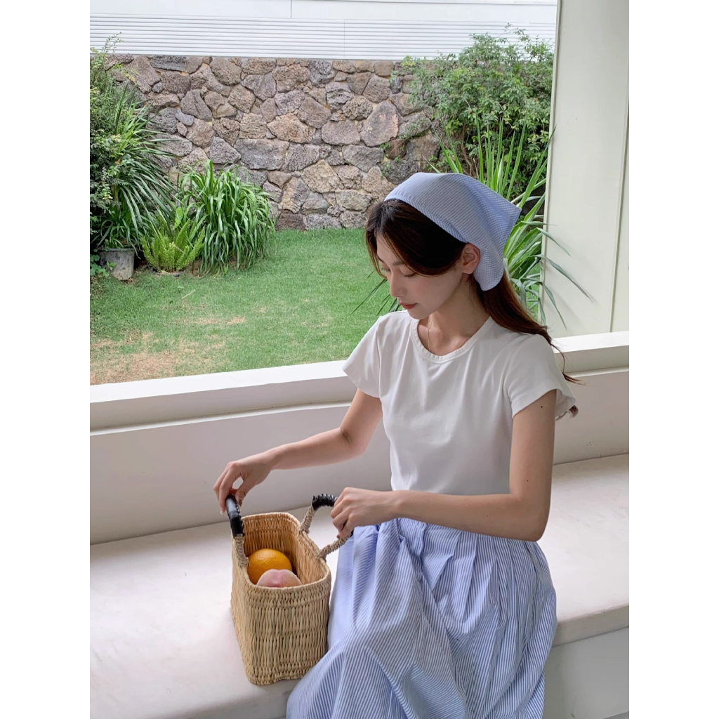 Băng đô vải, khăn đội đầu họa tiết ren, caro, voan hoa