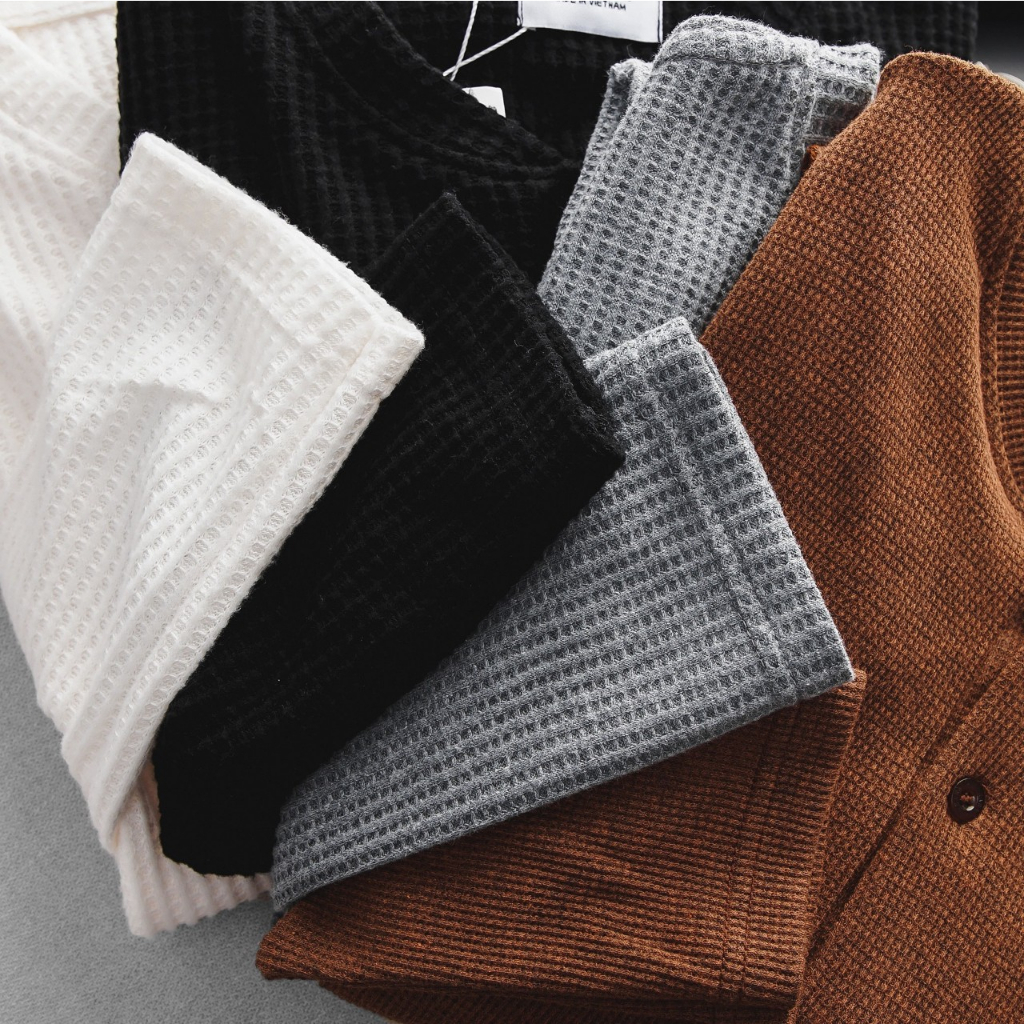 Áo thun dài tay zara henley waffle longsleeve