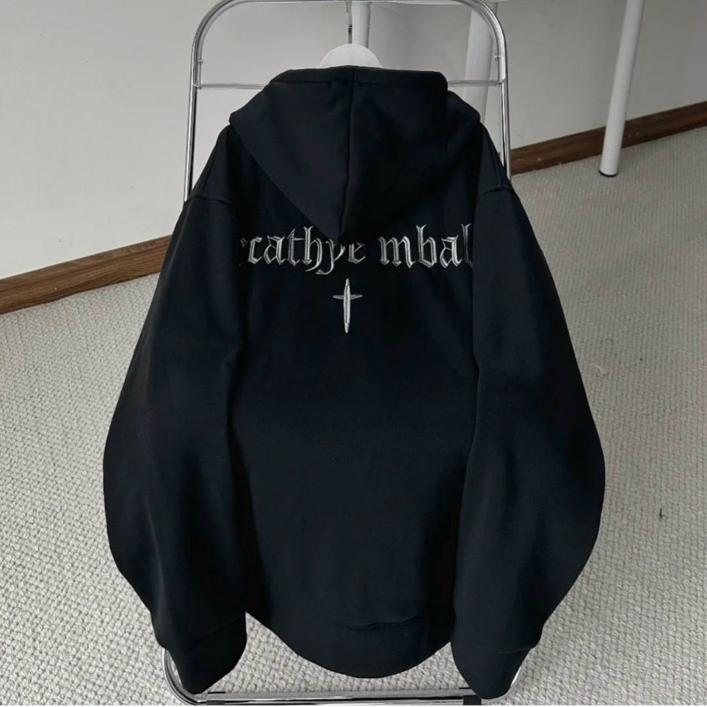 Hoodie Zip , Áo Khoác Nỉ Hoodie Form Rộng Unisex Chữ Thập Nam Nữ Mặc Đẹp