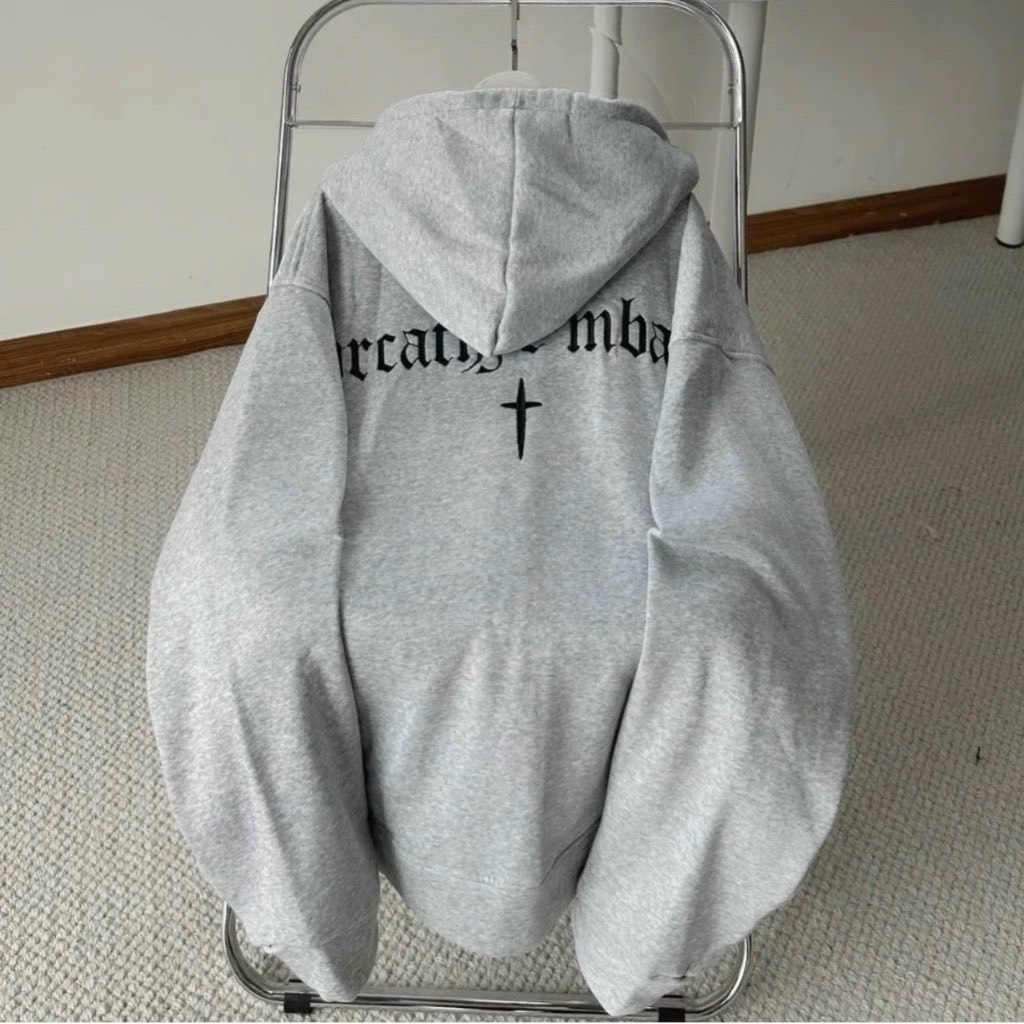 Hoodie Zip , Áo Khoác Nỉ Hoodie Form Rộng Unisex Chữ Thập Nam Nữ Mặc Đẹp