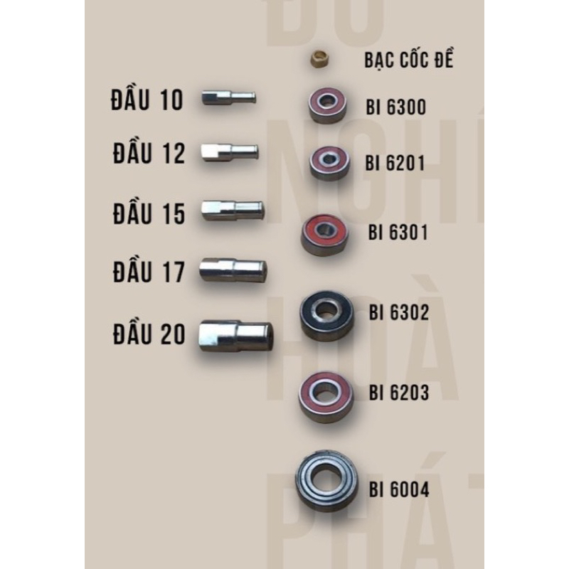 Cảo giật bạc đạn xe máy 6đầu  Inox