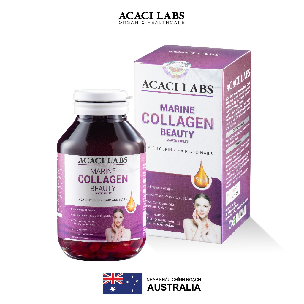 Viên Uống Collagen Marine Collagen Beauty Acaci Labs 90viên_ Úc