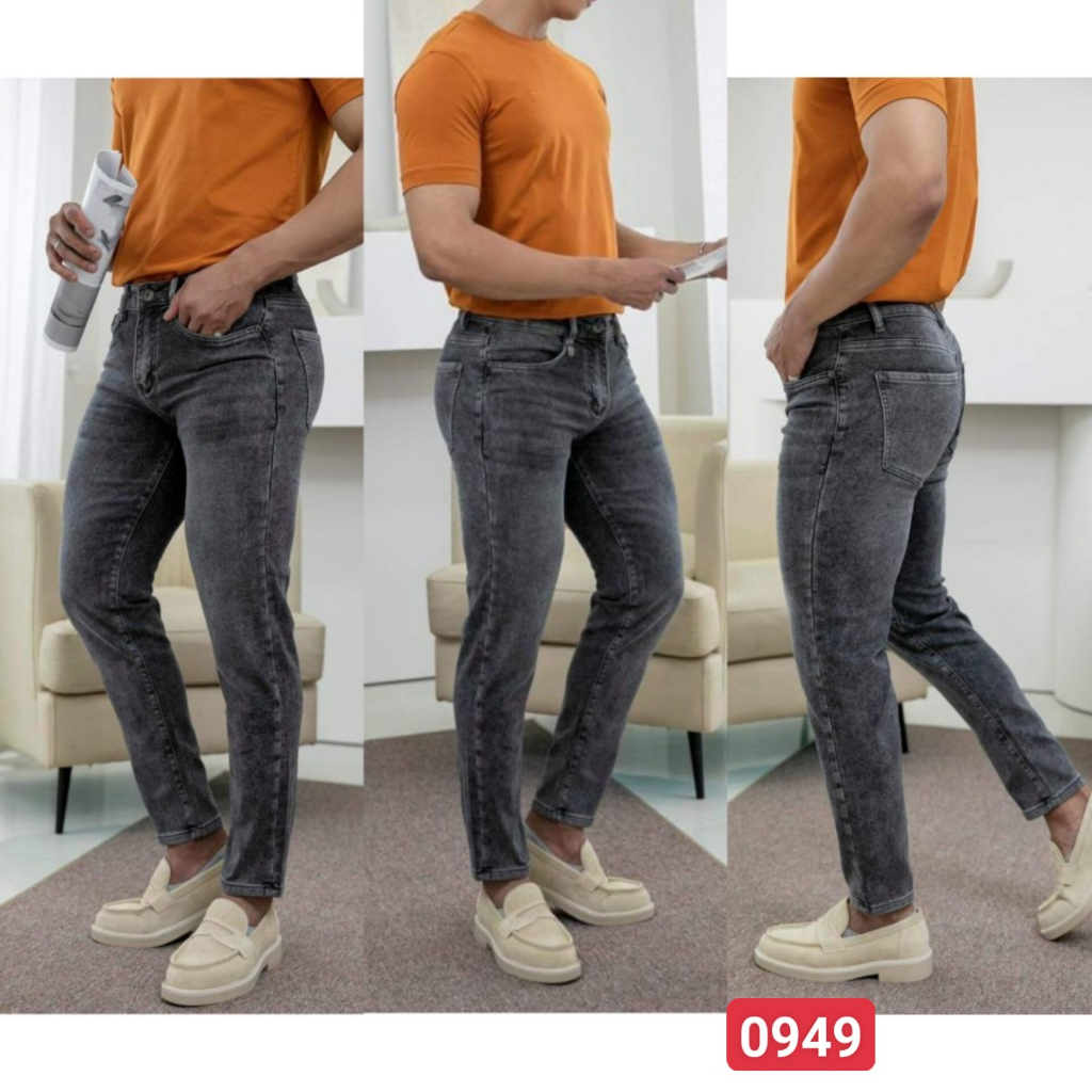 Quần Jean Nam xám trơn Quần bò nam Cao Cấp