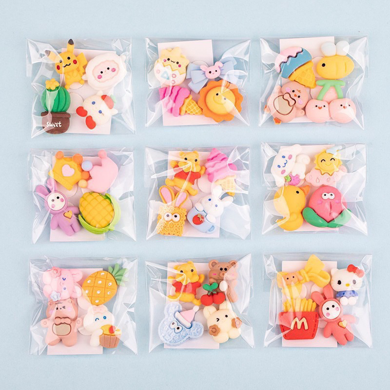 💕🌈Set combo Charm kèm Keo nhiều mẫu hoạt hình decor dễ thương Cute