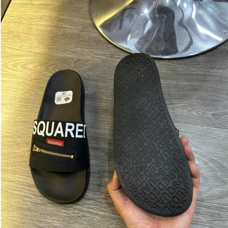 Dép Quai Ngang DSQ Khóa Chéo , DSQ  Lá Phong Đỏ Chống Trơn Trượt 2023