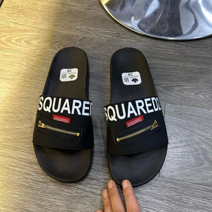 Dép Quai Ngang DSQ Khóa Chéo , DSQ  Lá Phong Đỏ Chống Trơn Trượt 2023