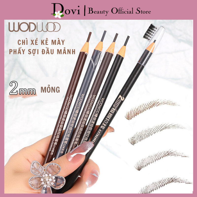 Chì Kẻ Mày Siêu Mảnh 2mm Chì Trang Điểm WOD WOD Không Thấm Nước Chống Mồ Hôi Bền Màu