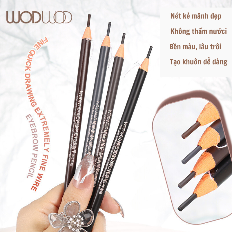 Chì Kẻ Mày Siêu Mảnh 2mm Chì Trang Điểm WOD WOD Không Thấm Nước Chống Mồ Hôi Bền Màu