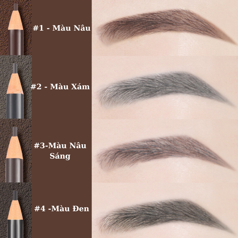 Chì Kẻ Mày Siêu Mảnh 2mm Chì Trang Điểm WOD WOD Không Thấm Nước Chống Mồ Hôi Bền Màu
