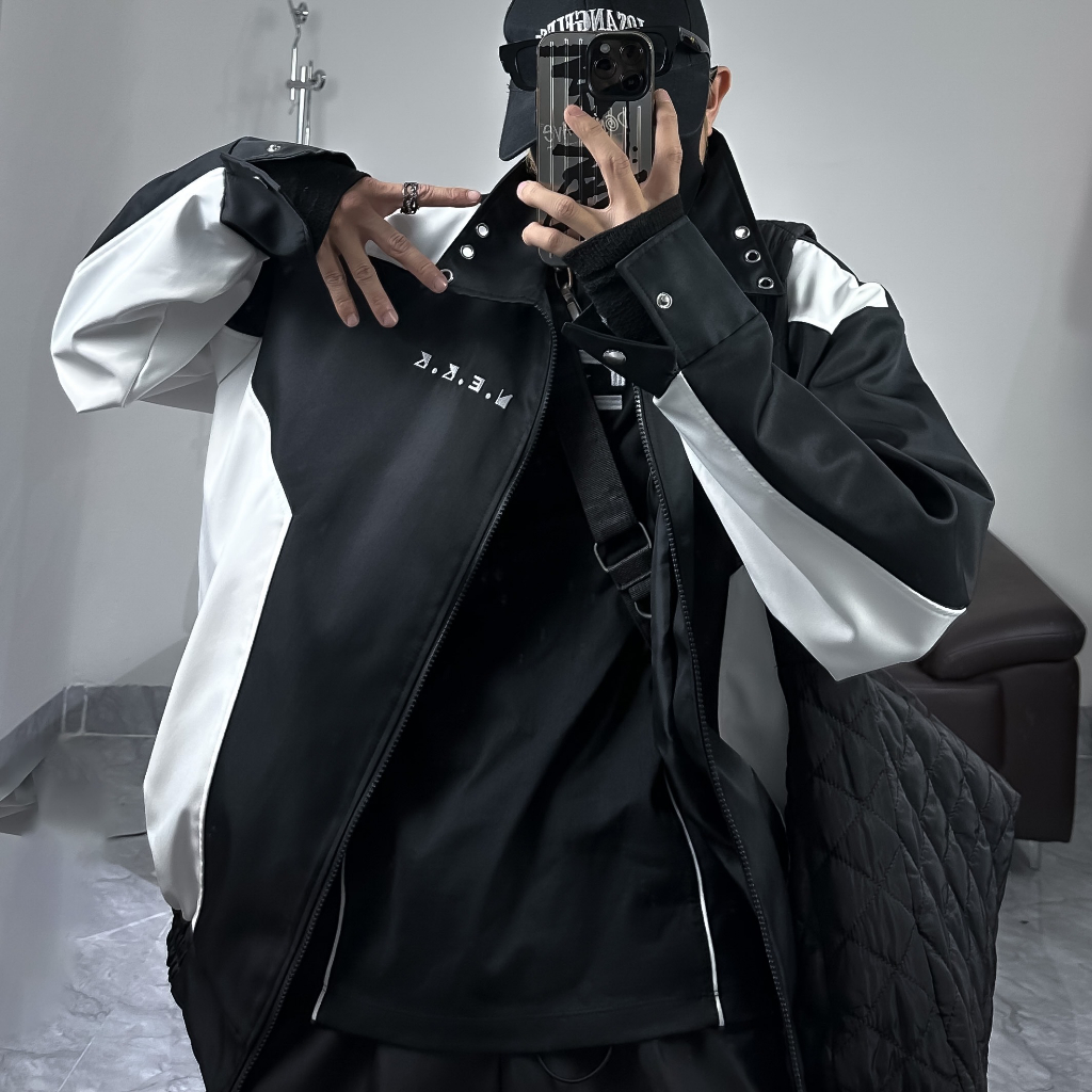 ÁO KHOÁC DÙ ĐEN TRẮNG BASIC - N.E.K.K