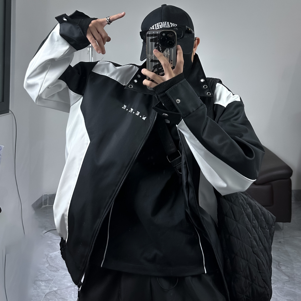 ÁO KHOÁC DÙ ĐEN TRẮNG BASIC - N.E.K.K