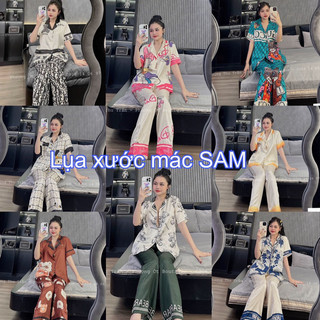 Pijama lụa xước sam mềm mịn, không nhăn, không xù 100% 🎗️Ảnh thật