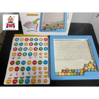 Bảng Xếp Hình Nam Châm Chữ Cái, kèm thẻ và bút - đồ chơi giáo dục bảng vẽ bút bi nam châm từ tính cho bé