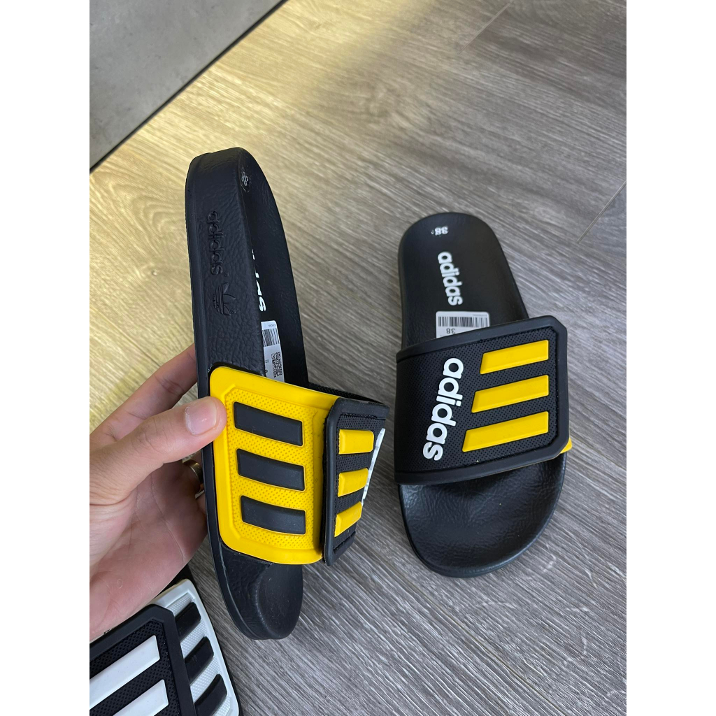 Dép nam adidas quai ngang cao cấp , Dép nam quai ngang họa tiết dập nổi đế cao su chống thấm nước fullbox hot trend