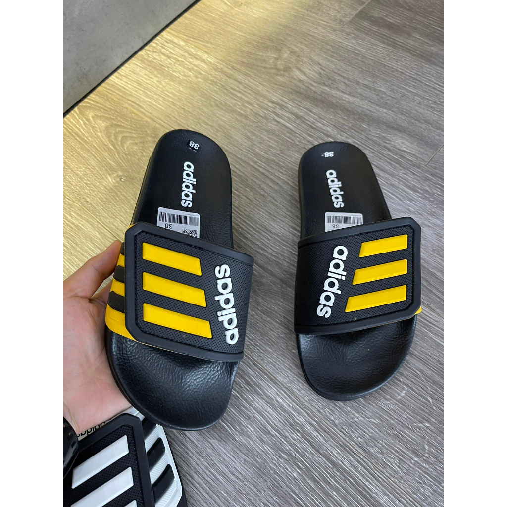Dép nam adidas quai ngang cao cấp , Dép nam quai ngang họa tiết dập nổi đế cao su chống thấm nước fullbox hot trend