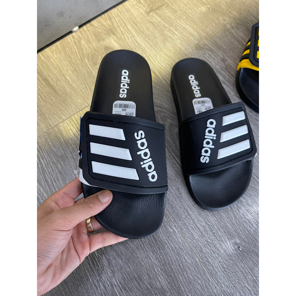 Dép nam adidas quai ngang cao cấp , Dép nam quai ngang họa tiết dập nổi đế cao su chống thấm nước fullbox hot trend