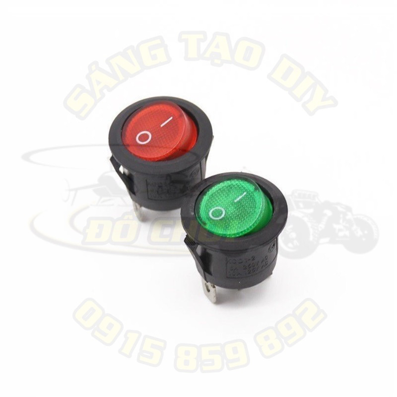 Công tắc tròn có đèn 3 chân KCD1-105 10A/125V 6A/250V