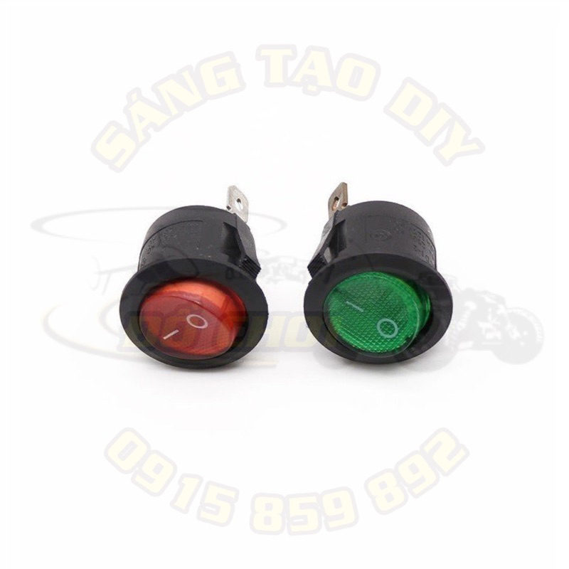 Công tắc tròn có đèn 3 chân KCD1-105 10A/125V 6A/250V