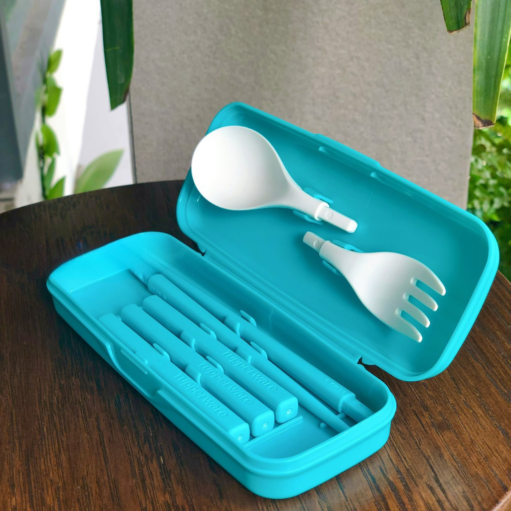 Bộ đũa muỗng nĩa Portable Chopstick Tropical Tupperware - Nhựa nguyên sinh - Bảo hành trọn đời