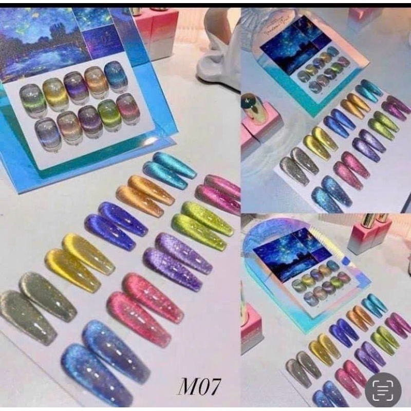 Sét mắt mèo 9D 15ml  tặng bảng màu và nam chân