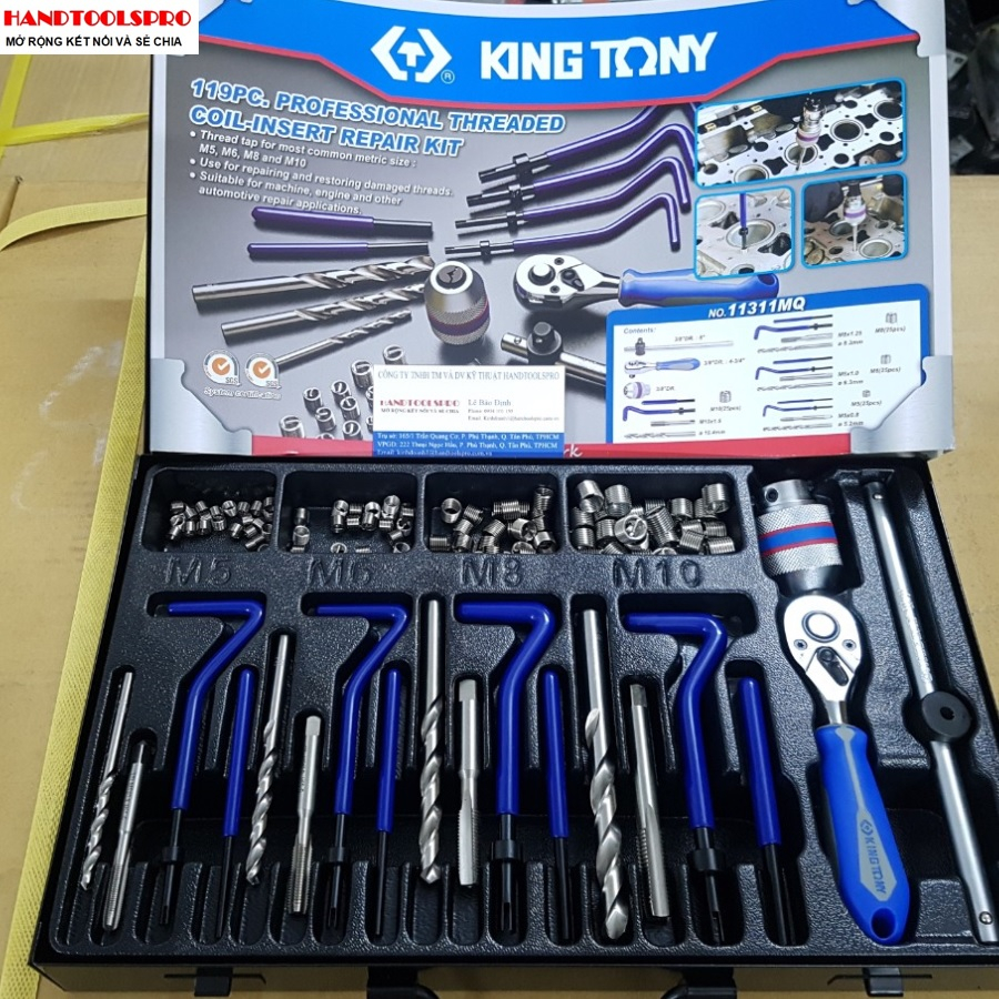 Bộ Taro ren cấy sơ mi bulong hư 119 món KINGTONY 11311MQ