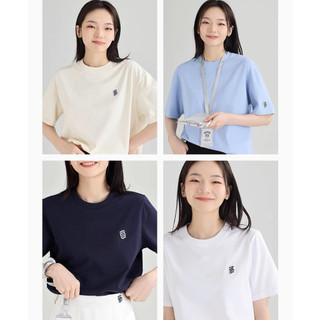 Áo phông cộc tay basic DESSUU chữ thêu trước ngực