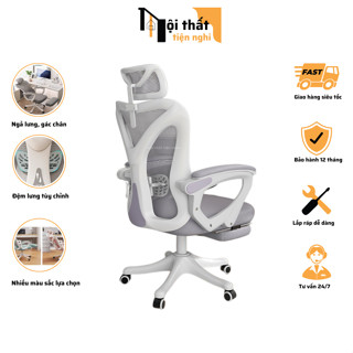 Ghế công thái học Lunar M1, ghế xoay văn phòng có ngả lưng, gác chân làm việc, học tập, chơi game, livestream