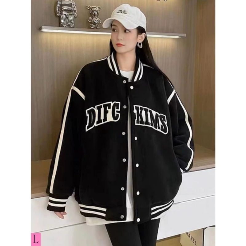 Áo Khoác Nỉ Ngoại Bomber Form Rộng Unisex - In Chữ DIEC KINS