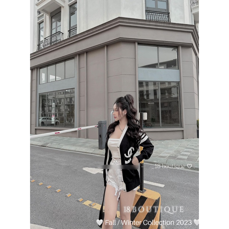 Áo cardigan sọc tay hàng chuẩn QC