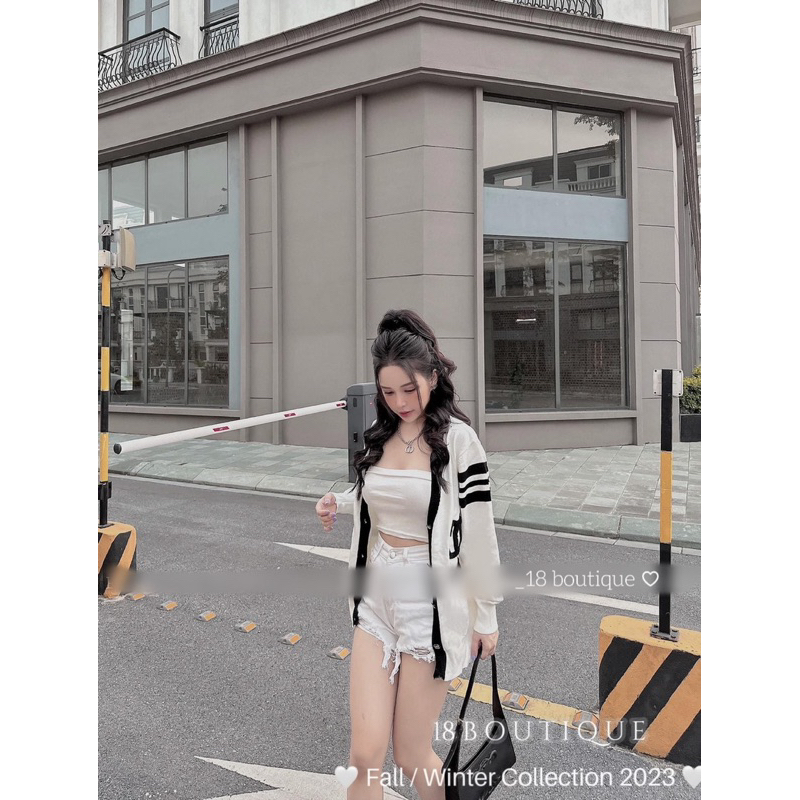 Áo cardigan sọc tay hàng chuẩn QC