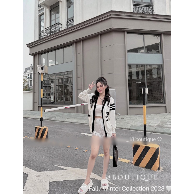 Áo cardigan sọc tay hàng chuẩn QC