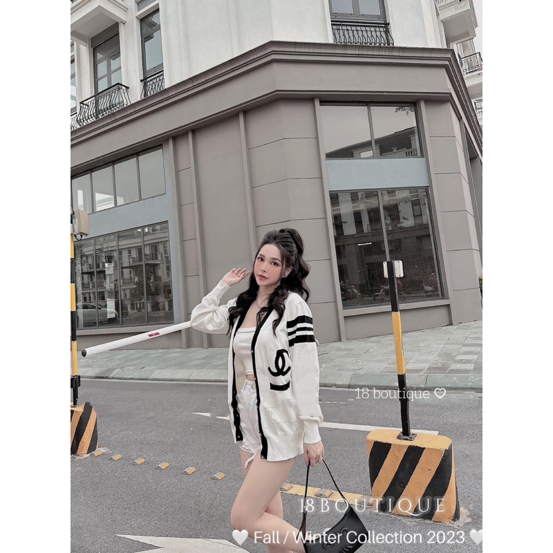 Áo cardigan sọc tay hàng chuẩn QC
