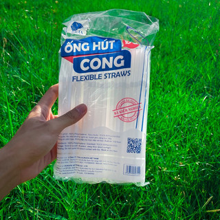 1 bịt 70 ống hút trắng phi 6 19.5 an toàn không độc hại