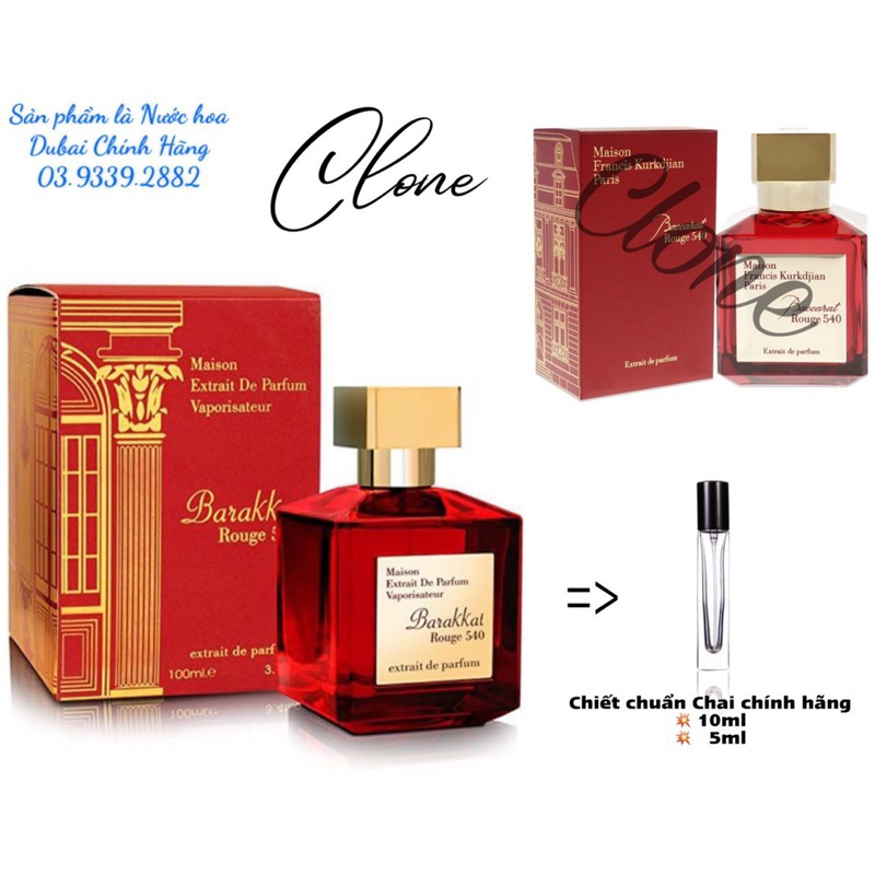 Nước hoa Barakkat Rouge / extrait/ amber eve/ aqua aevum/aqua stear/satin oud/ gentle gold