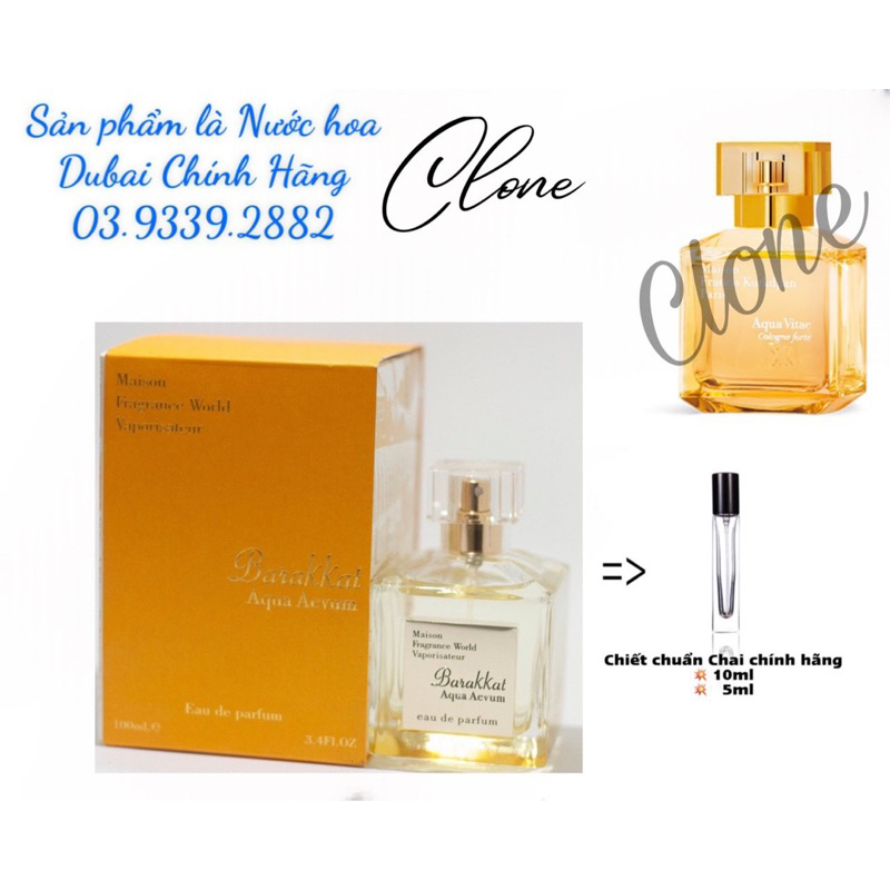 Nước hoa Barakkat Rouge / extrait/ amber eve/ aqua aevum/aqua stear/satin oud/ gentle gold