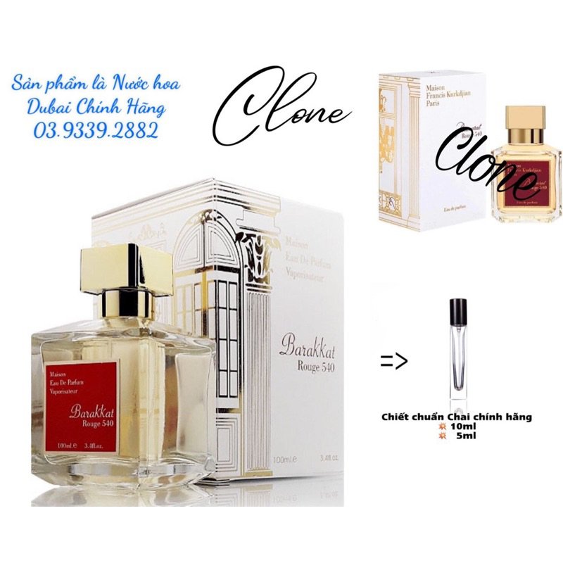 Nước hoa Barakkat Rouge / extrait/ amber eve/ aqua aevum/aqua stear/satin oud/ gentle gold