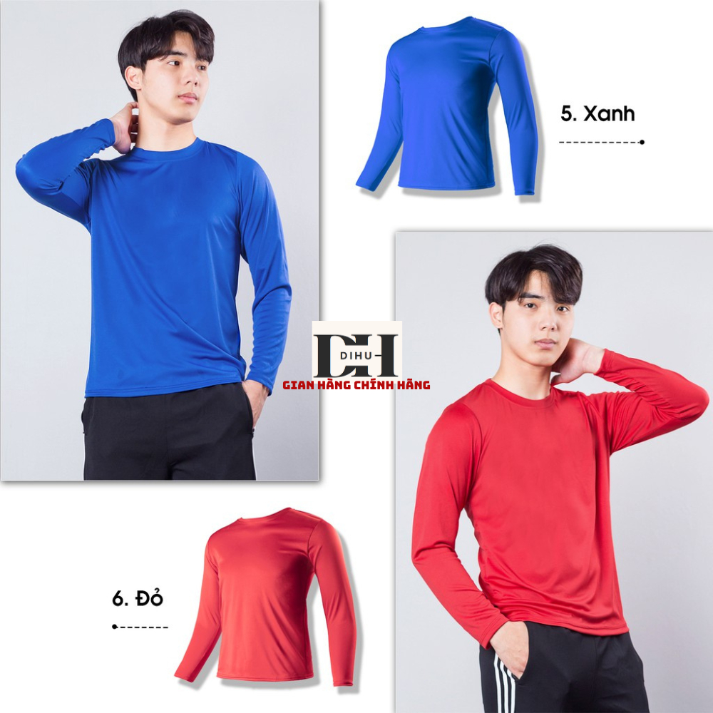 Áo thun nam dài tay Dihu, áo giữ nhiệt dài tay chất vải thun lạnh có giãn giữ ấm trẻ trung năng động