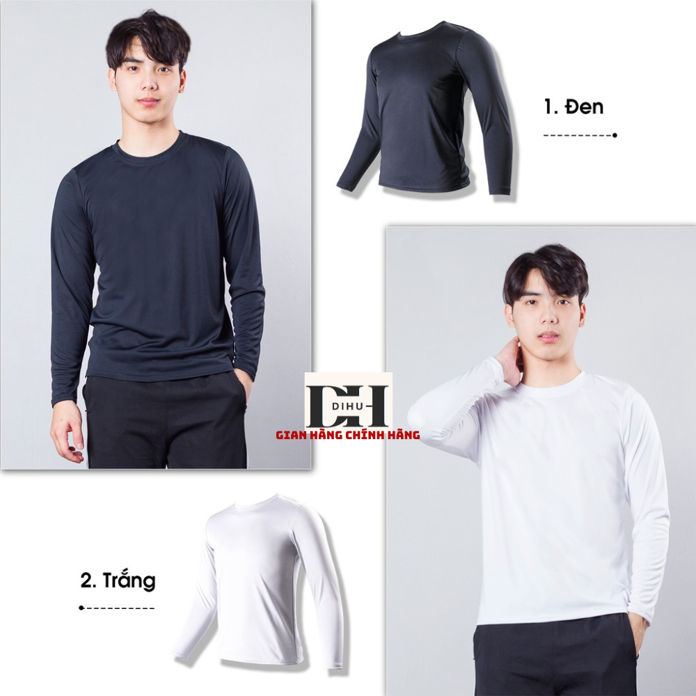 Áo thun nam dài tay Dihu, áo giữ nhiệt dài tay chất vải thun lạnh có giãn giữ ấm trẻ trung năng động