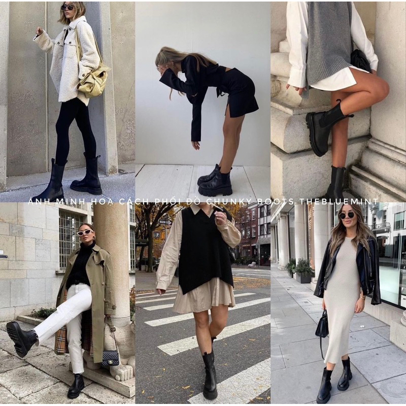 Madden Girl Chunky Chelsea Boots giày răng cưa đế 5cm